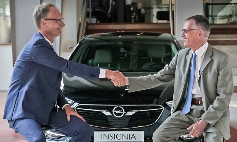 Opel CEO Michael Lohscheller and PSA Group CEO Carlos Tavares